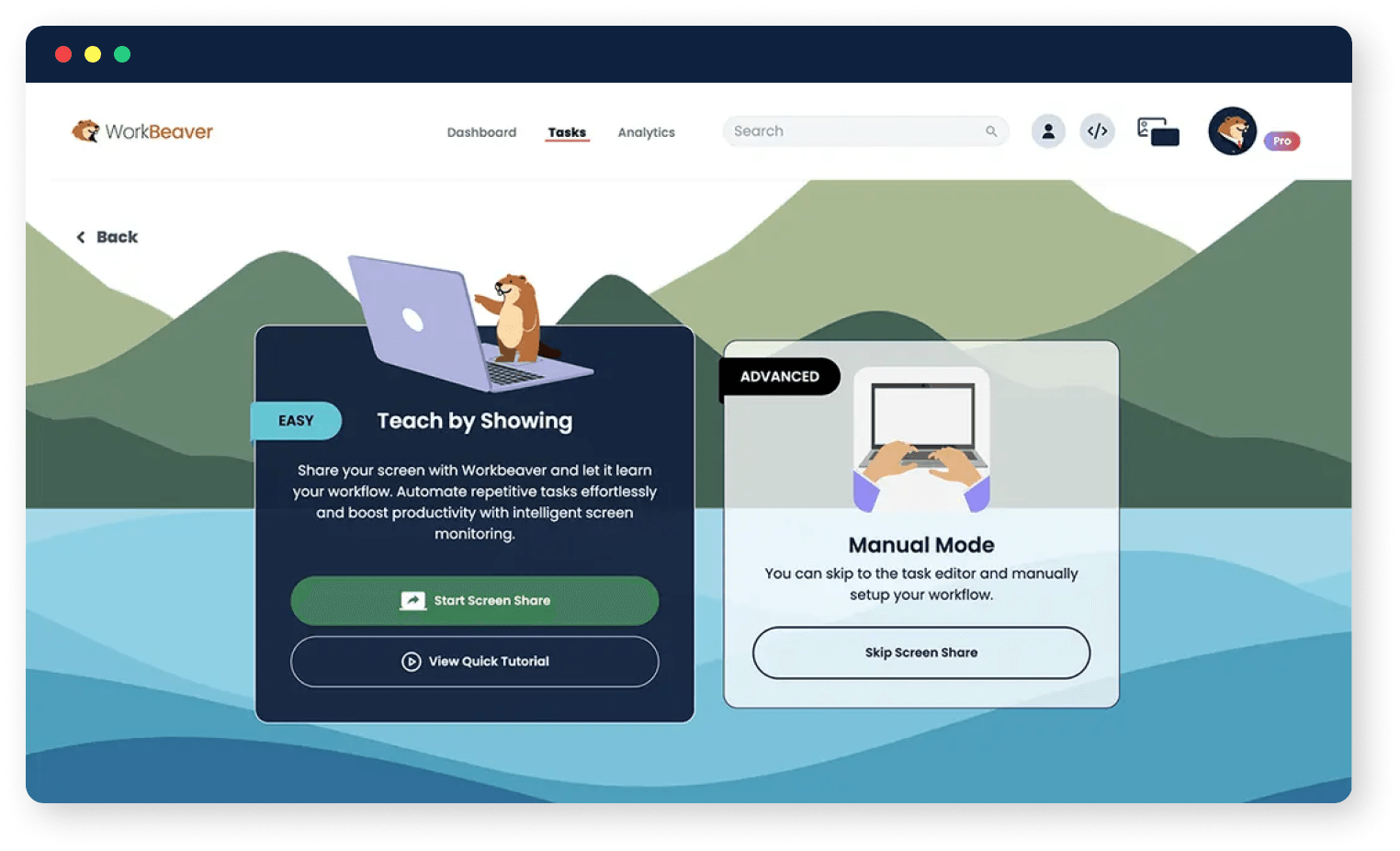 Share your screen with WorkBeaver AI