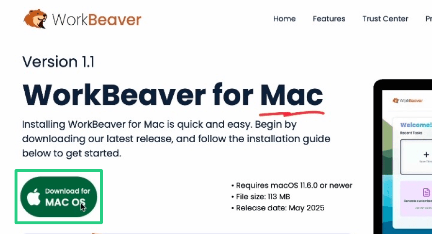 Click on Download for Mac OS