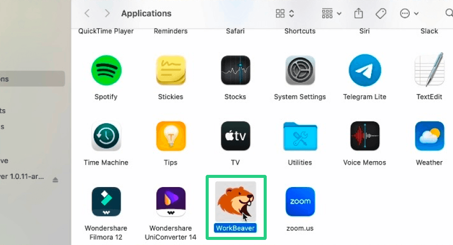 Open the WorkBeaver app