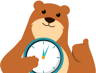 WorkBeaver beaver holding a clock