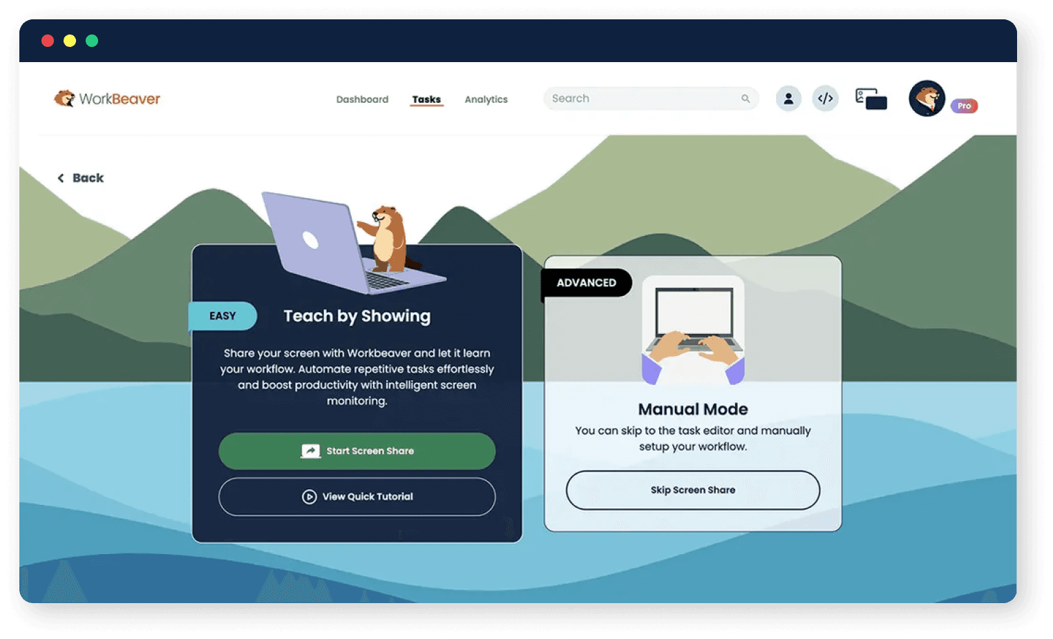 Share your screen with WorkBeaver AI